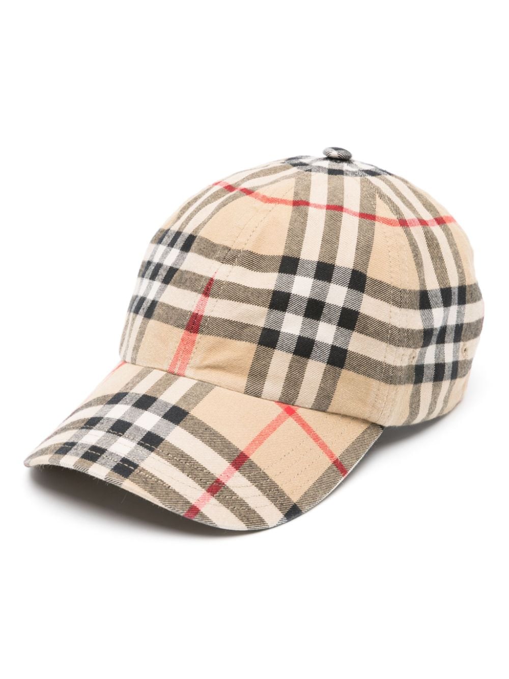 Vintage Check-pattern cotton cap-0
