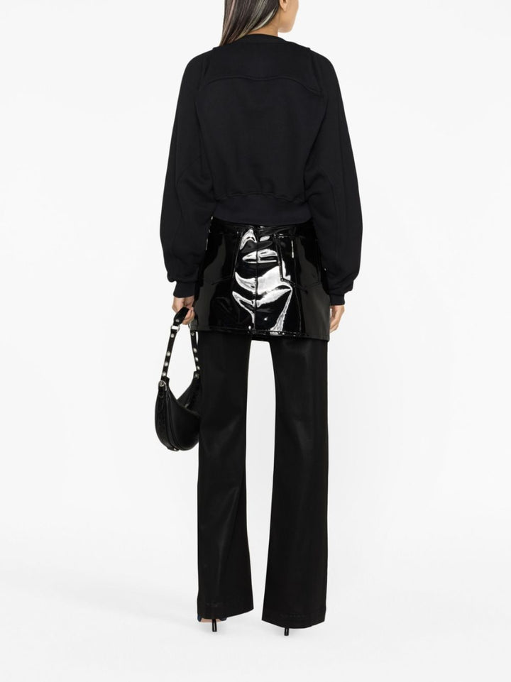 OFF-WHITE logo-print cropped cotton sweatshirt-2