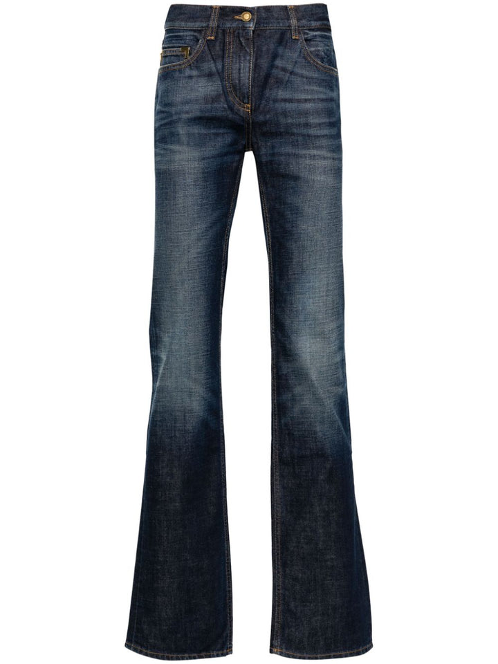 logo-embroidered straight-leg jeans-0