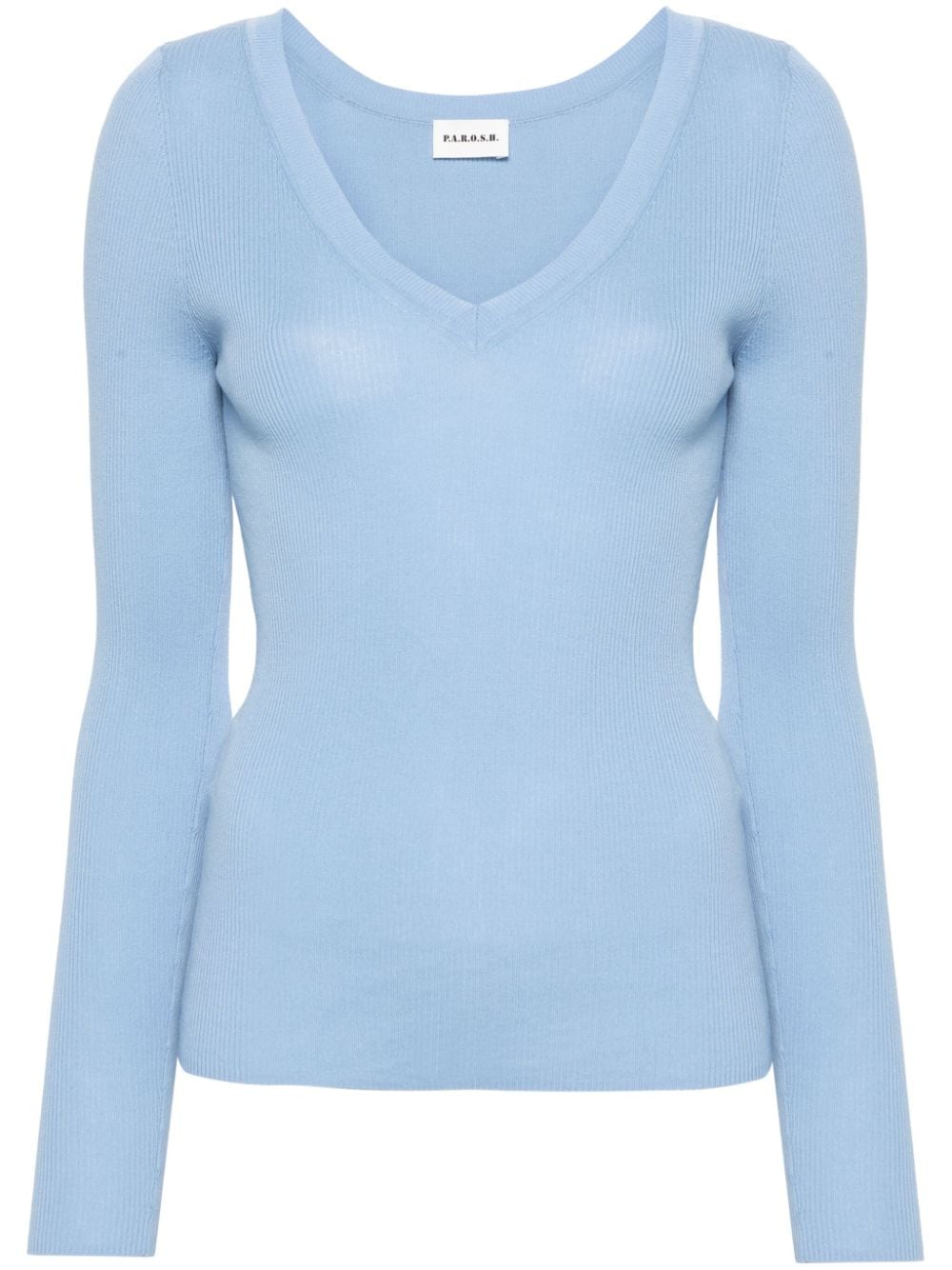 V-neck ribbed-knit top-4