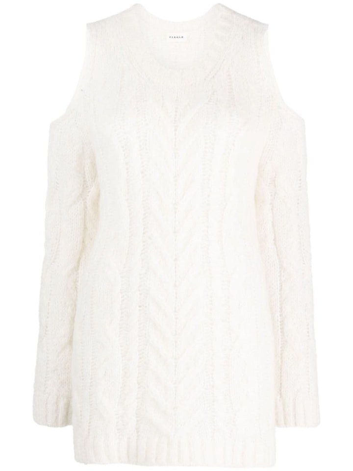 PAROSH off-shoulder crochet jumper-0