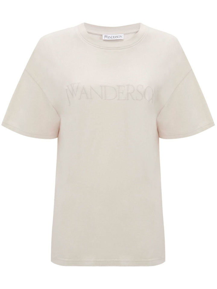 logo-embroidered cotton T-shirt-0