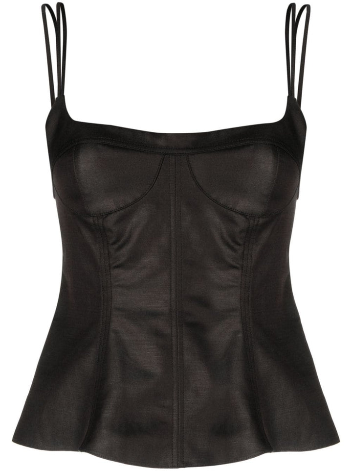 corset-style peplum tank top-0