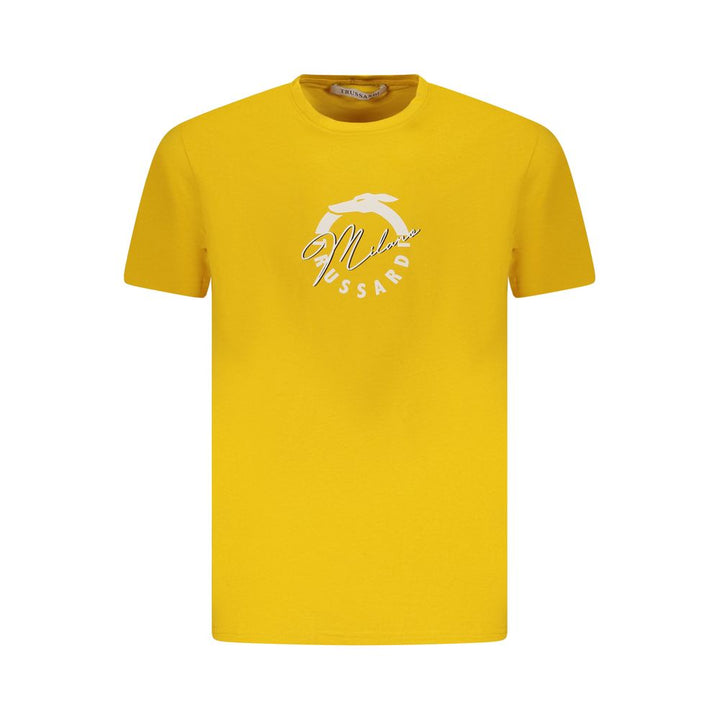 Yellow Cotton Men T-Shirt
