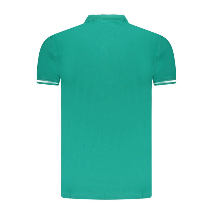 Green Cotton Men Polo Shirt