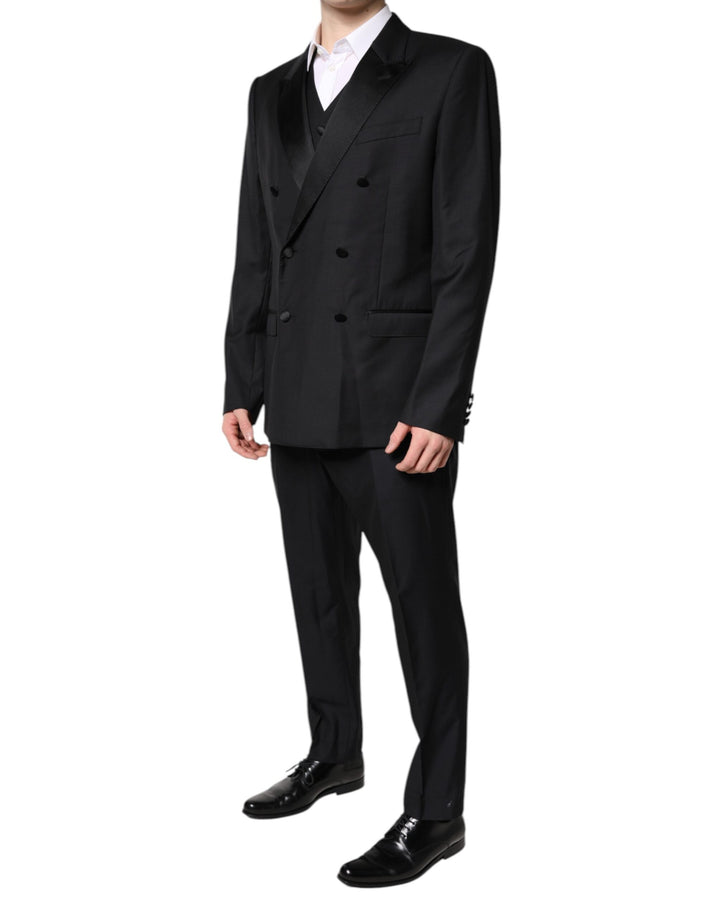 Black Double Breasted Formal 3 Piece Suit