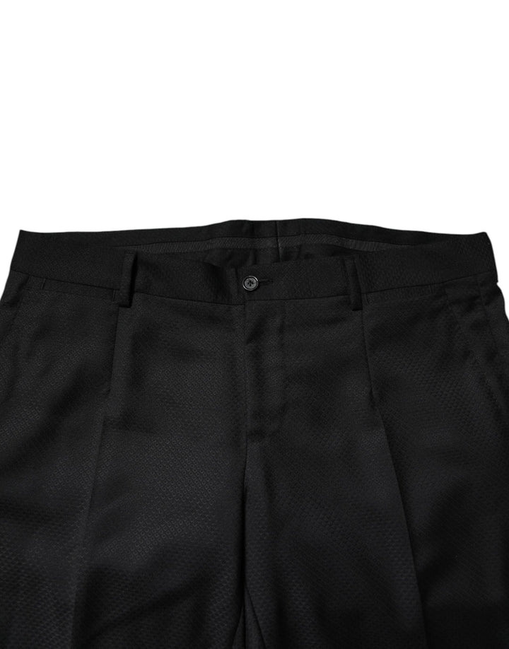 Black Wool Single Breasted 2 Piece Suit