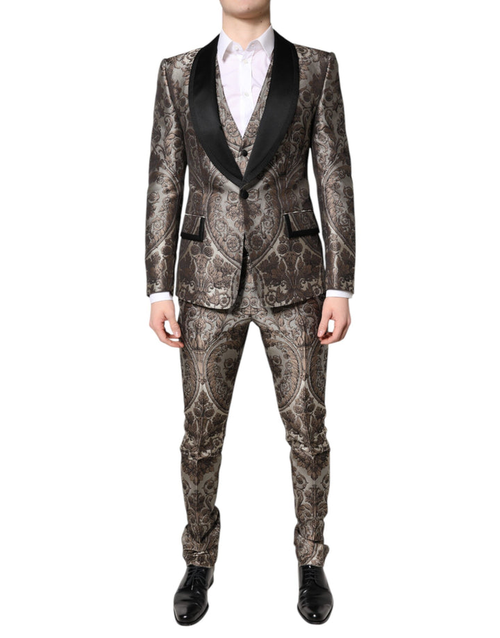 Multicolor Jacquard Single Breasted 3 Piece Suit