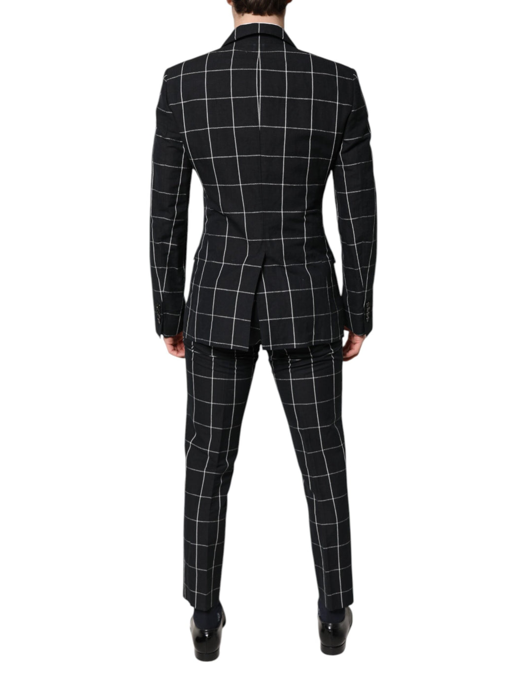 Black TAORMINA Double Breasted 2 Piece Suit