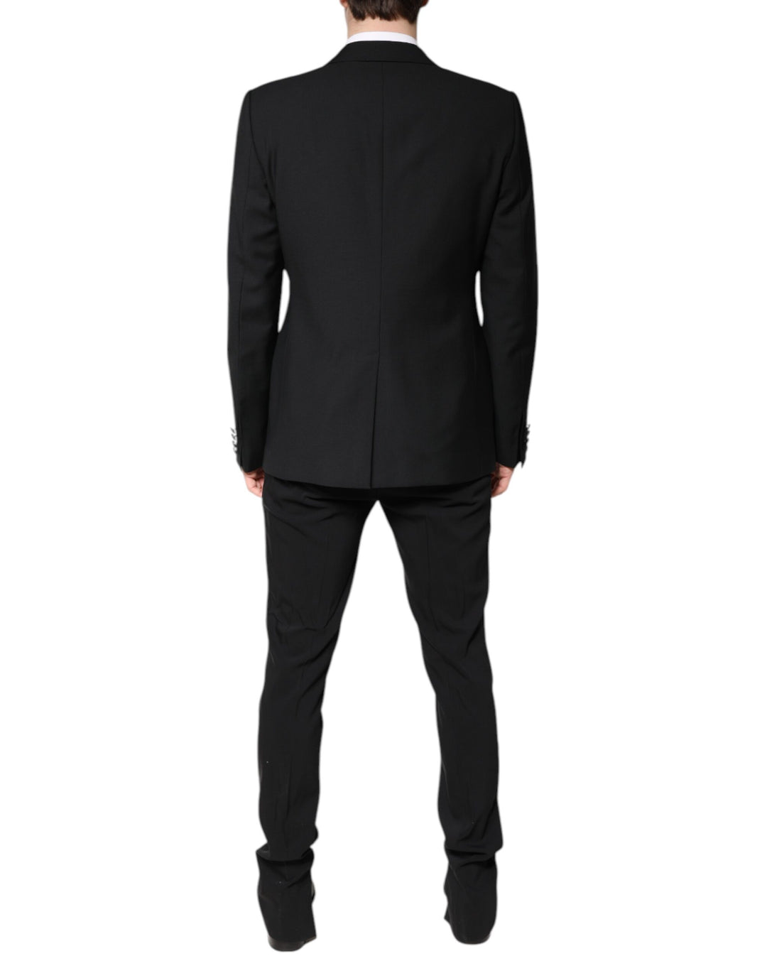 Black Wool Single Breasted 2 Piece Suit