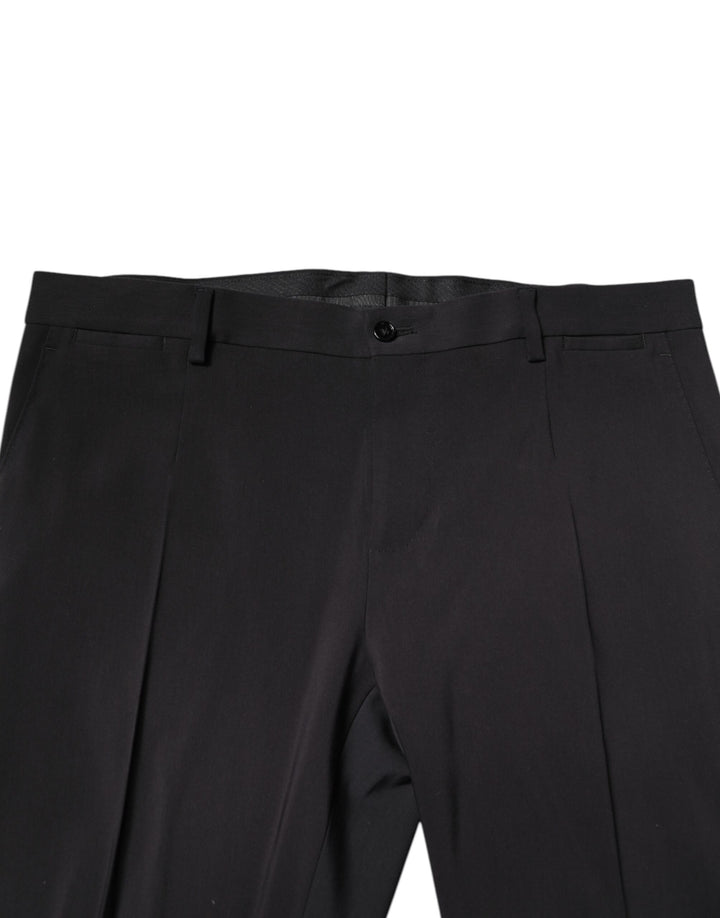 Black Wool Single Breasted 2 Piece Suit