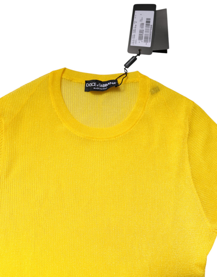 Yellow Polyester Women Pullover Top Sweater