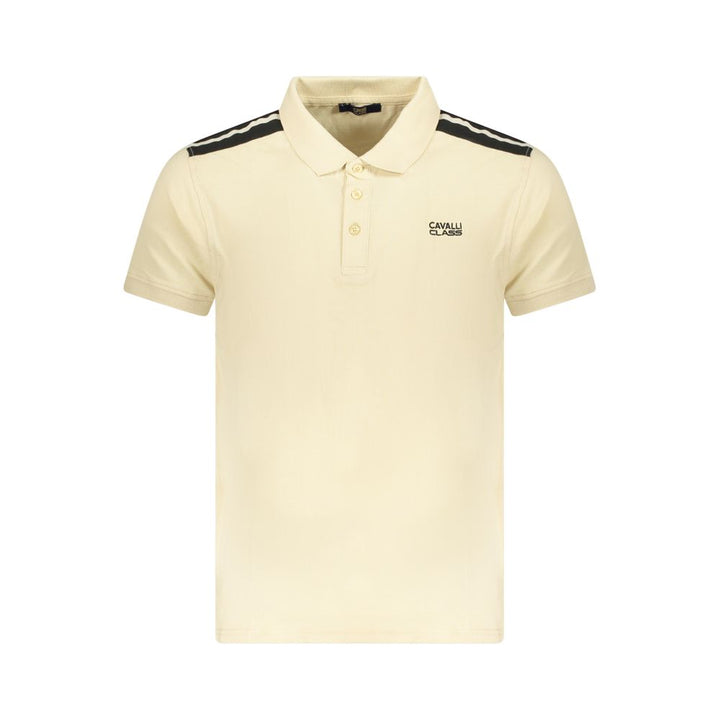 Beige Cotton Men Polo Shirt
