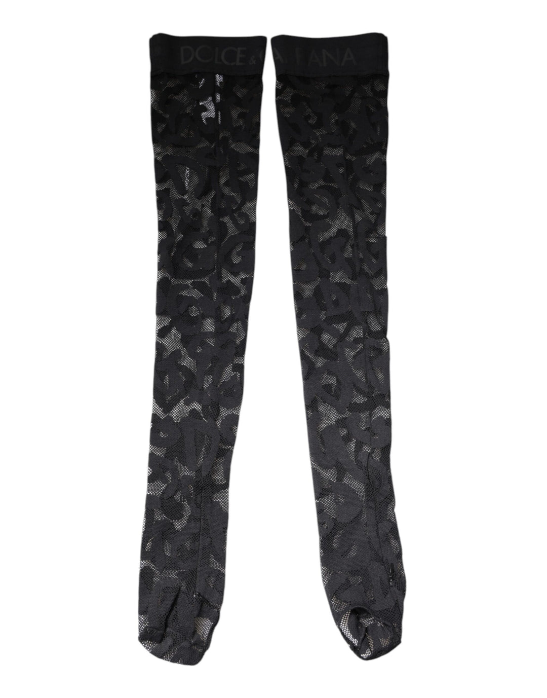 Black Floral Lace Cotton Stretch Stockings Socks