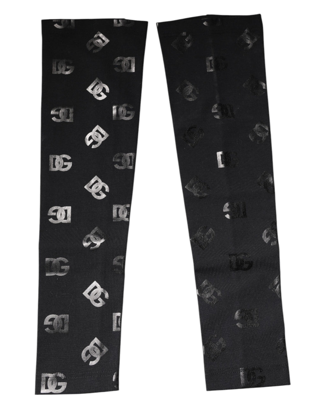 Black DG Logo Monogram Wool Stretch Arm Sleeves