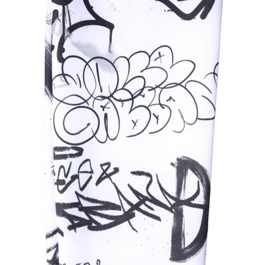 White Graffiti Cotton Over Calf Stockings Socks