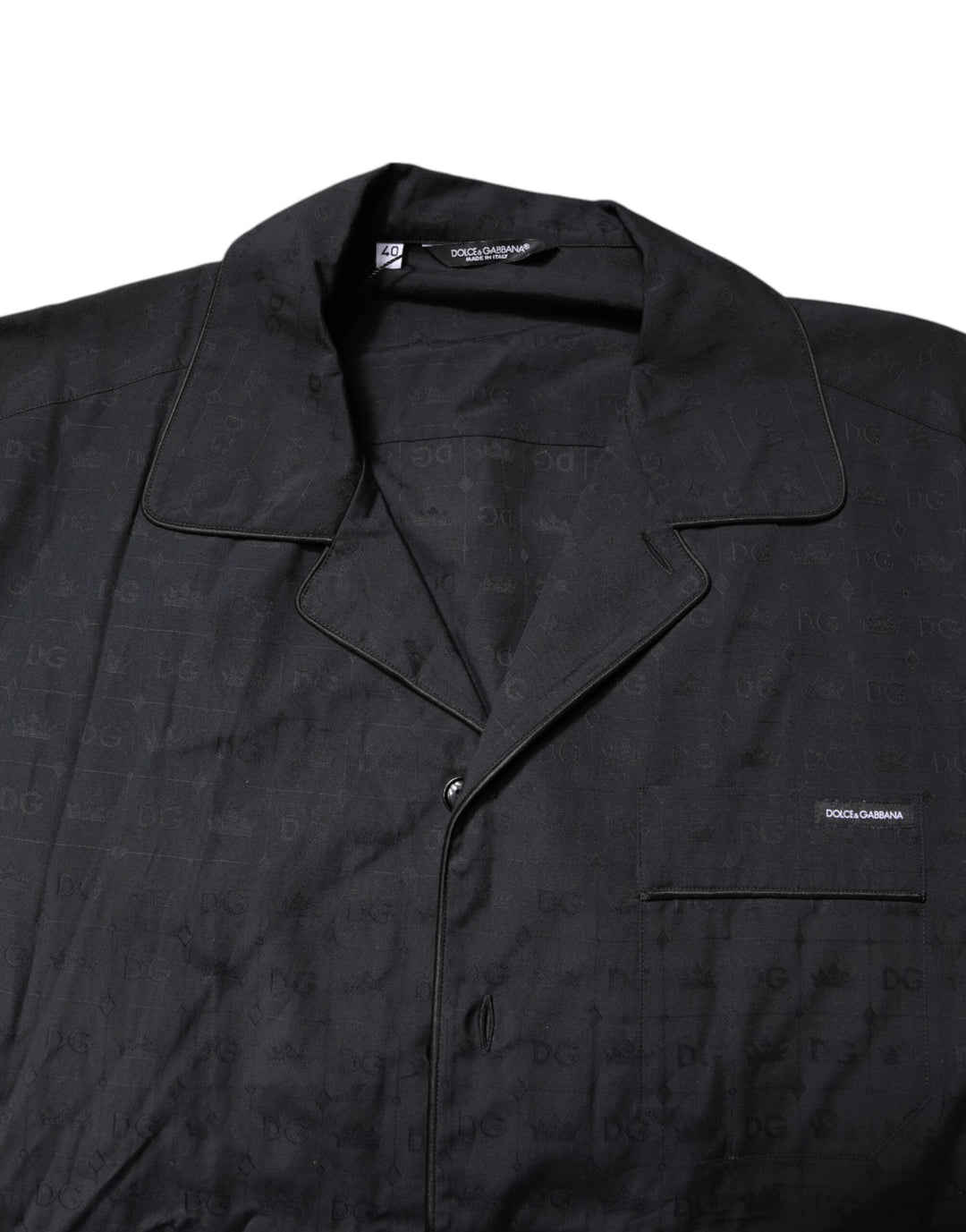 Black Cotton Men Pajama Set Sleepwear