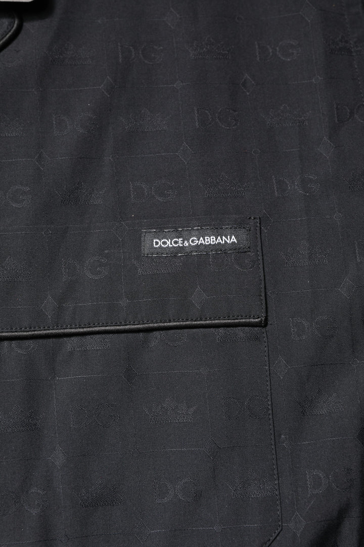 Black Cotton Men Pajama Set Sleepwear