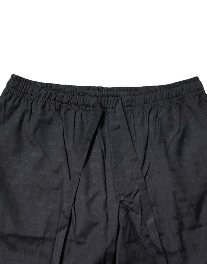 Black Cotton Men Pajama Set Sleepwear