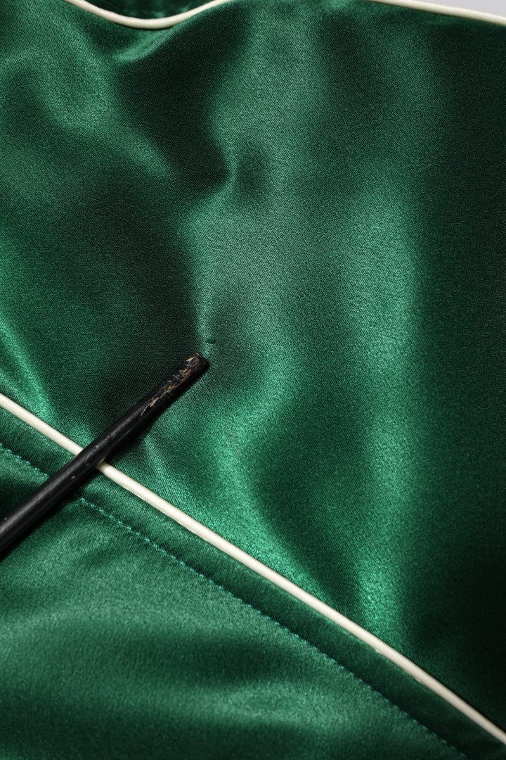 Green Floral DG Logo Full Zip Bomber Jacket