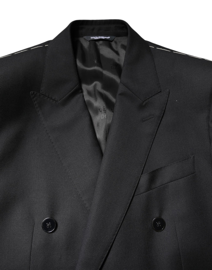 Black MARTINI Double Breasted Coat Blazer