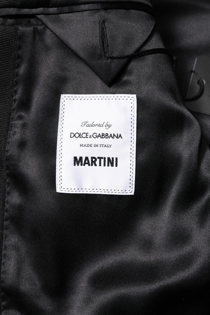Dolce & Gabbana Dark Gray MARTINI Jacquard Men 3 Piece Suit