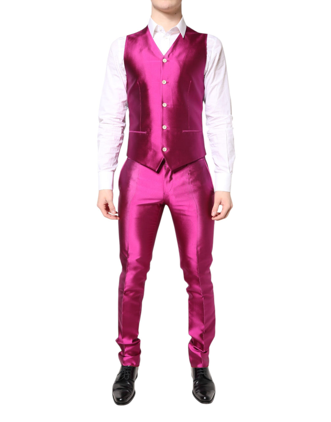 Pink SICILIA Double Breasted 3 Piece Suit