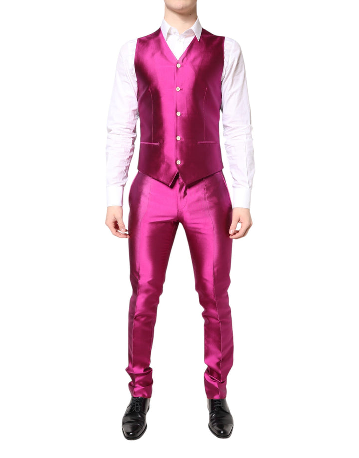 Pink SICILIA Double Breasted 3 Piece Suit