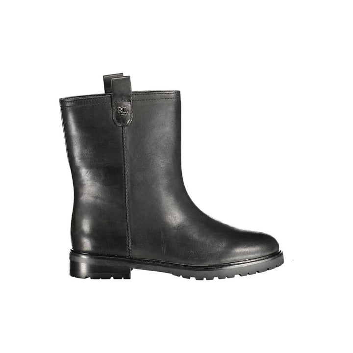 Black Leather Women Boot