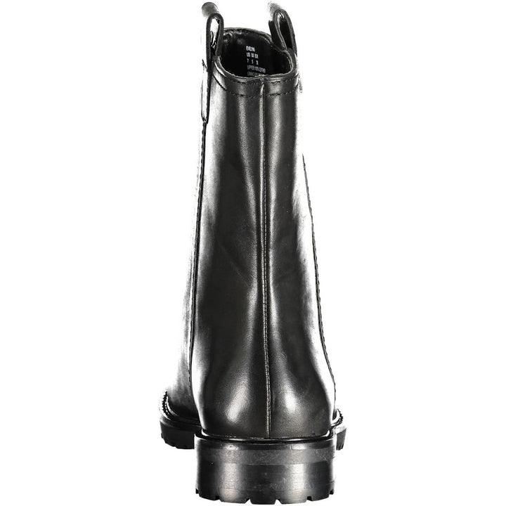 Black Leather Women Boot