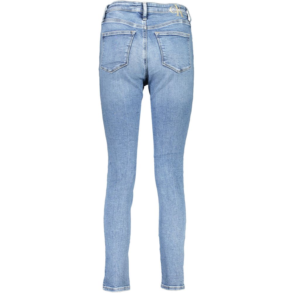 Blue Cotton Women High Rise Skinny Jean