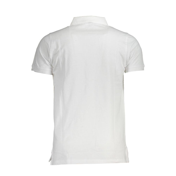 White Cotton Men Polo Shirt