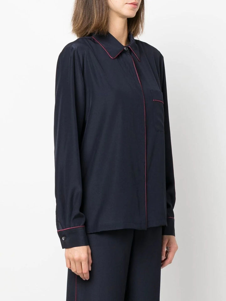 PAROSH seam-detail button-up shirt-2