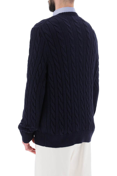 crew-neck sweater in cotton knit-2