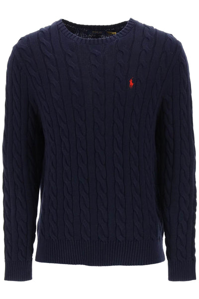crew-neck sweater in cotton knit-0