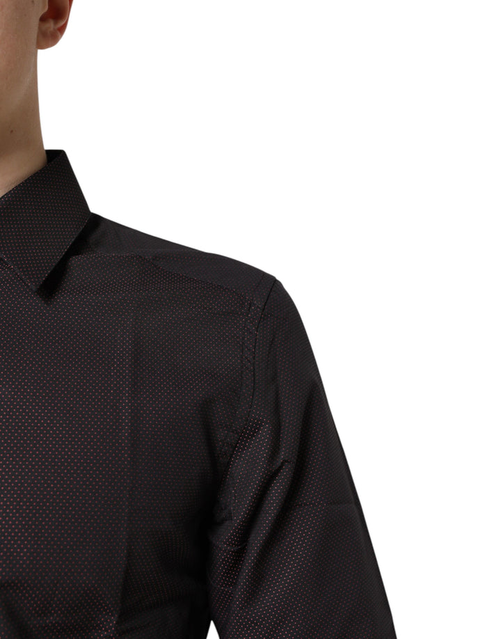 Maroon Jacquard Cotton GOLD Men Dress Shirt