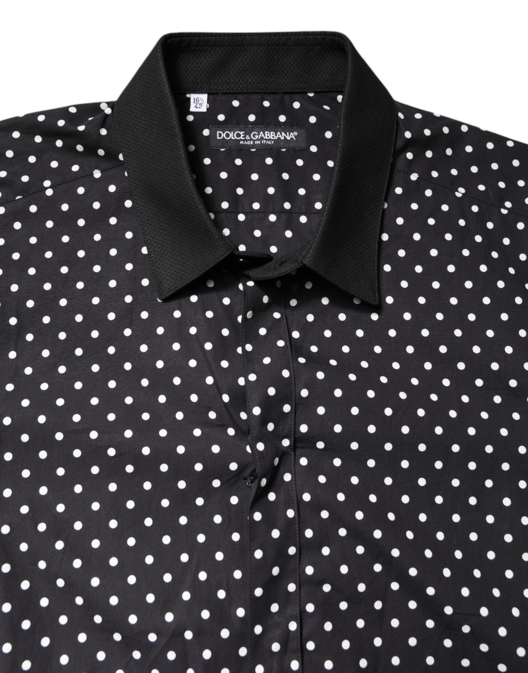 Black Polka Dot Cotton Formal Dress Shirt