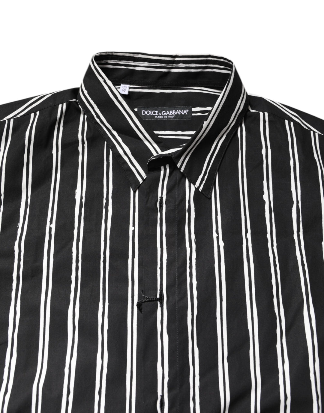 Black White Striped Cotton Dress Shirt