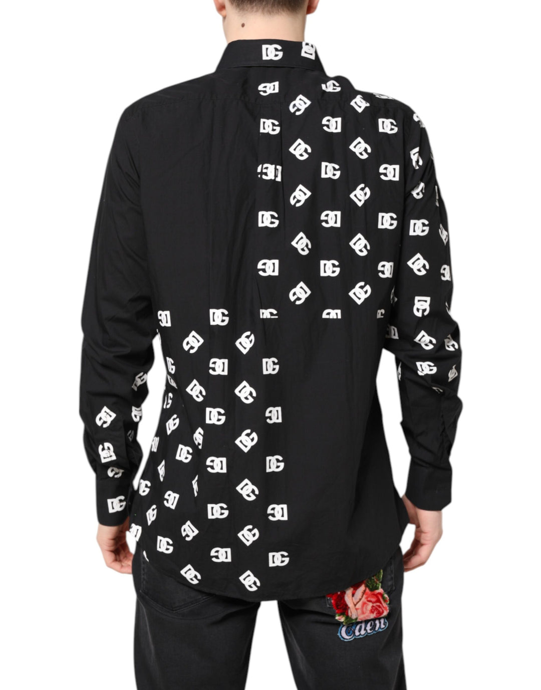 Black DG Logo Cotton MARTINI Dress Shirt