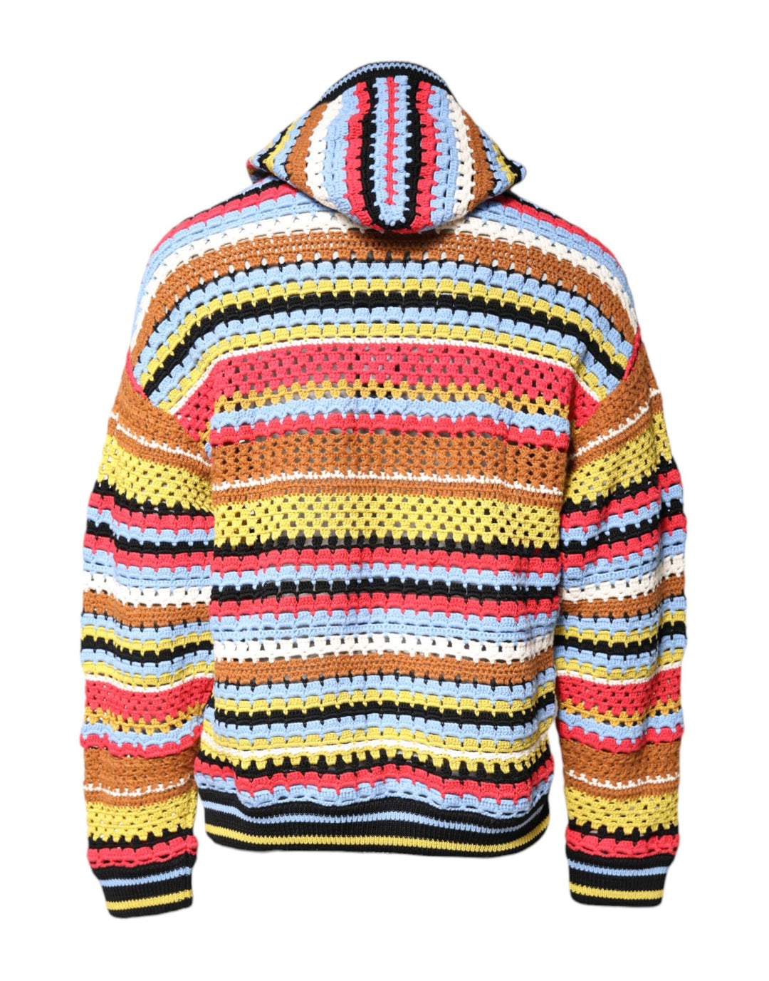 Multicolor Cotton Hooded Pullover Sweater