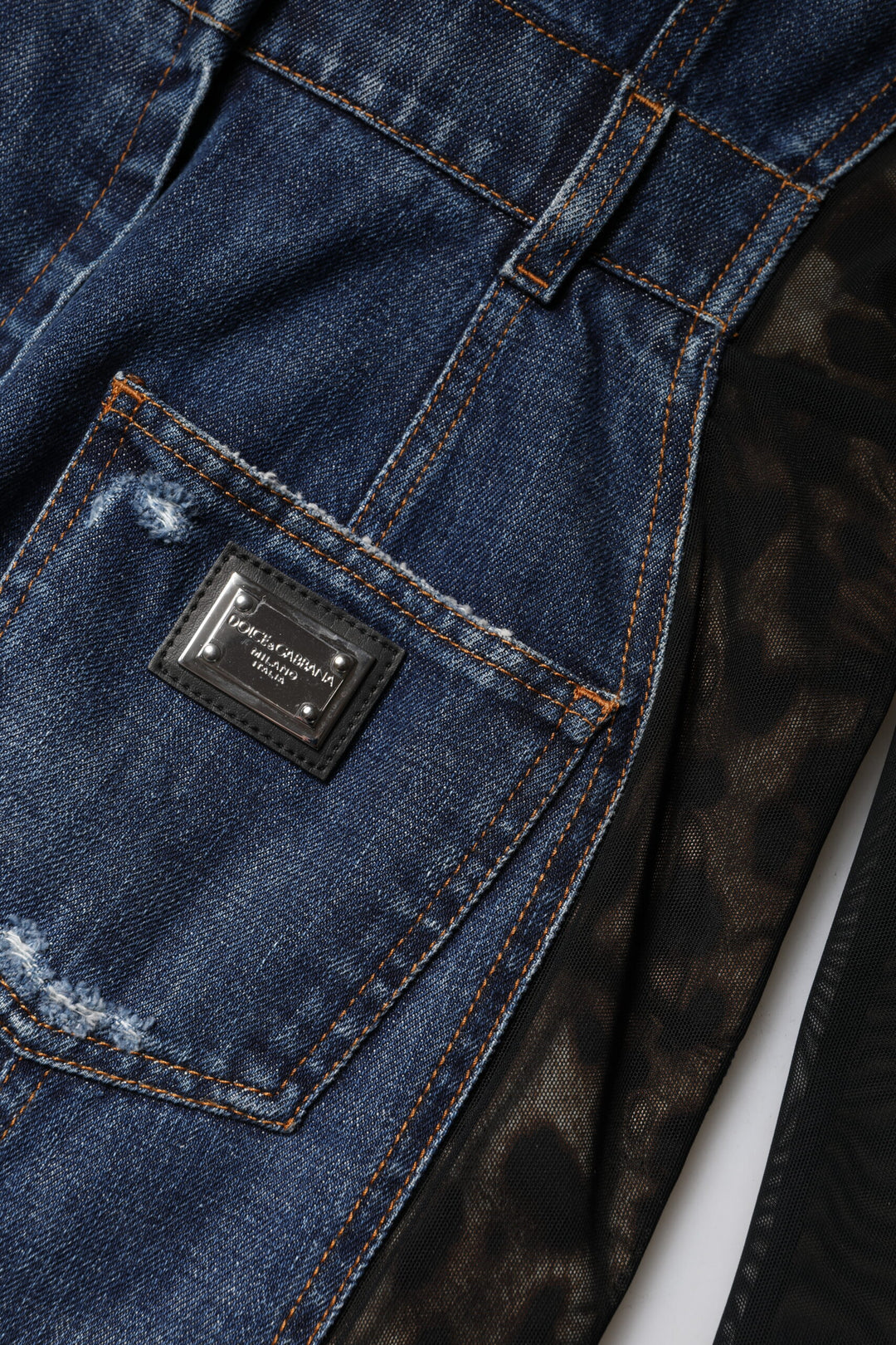 Black Blue Long Sleeves Denim Mini Dress