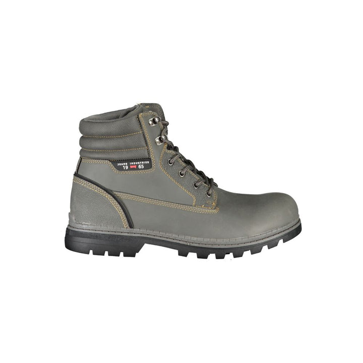 Gray Polyester Men Boot