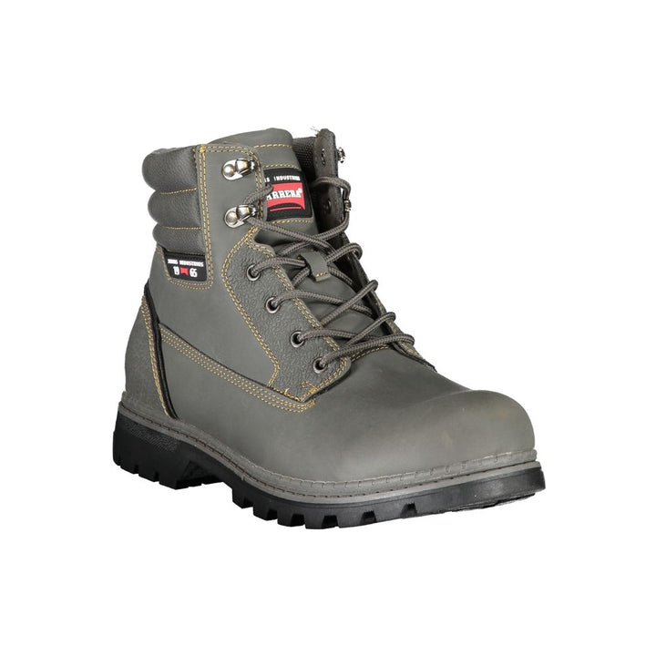 Gray Polyester Men Boot