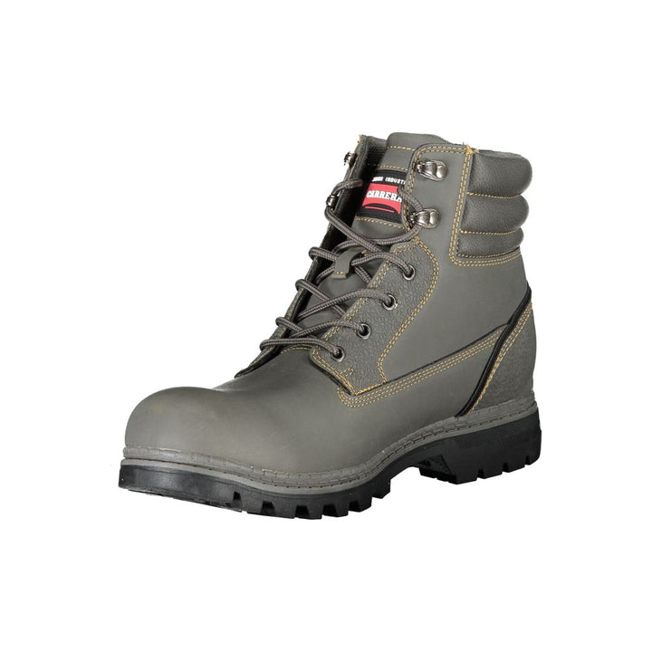 Gray Polyester Men Boot