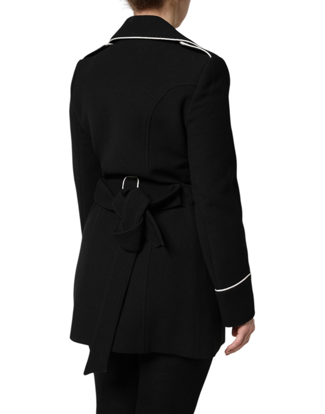 Black Wool Double Breasted Blazer Jacket