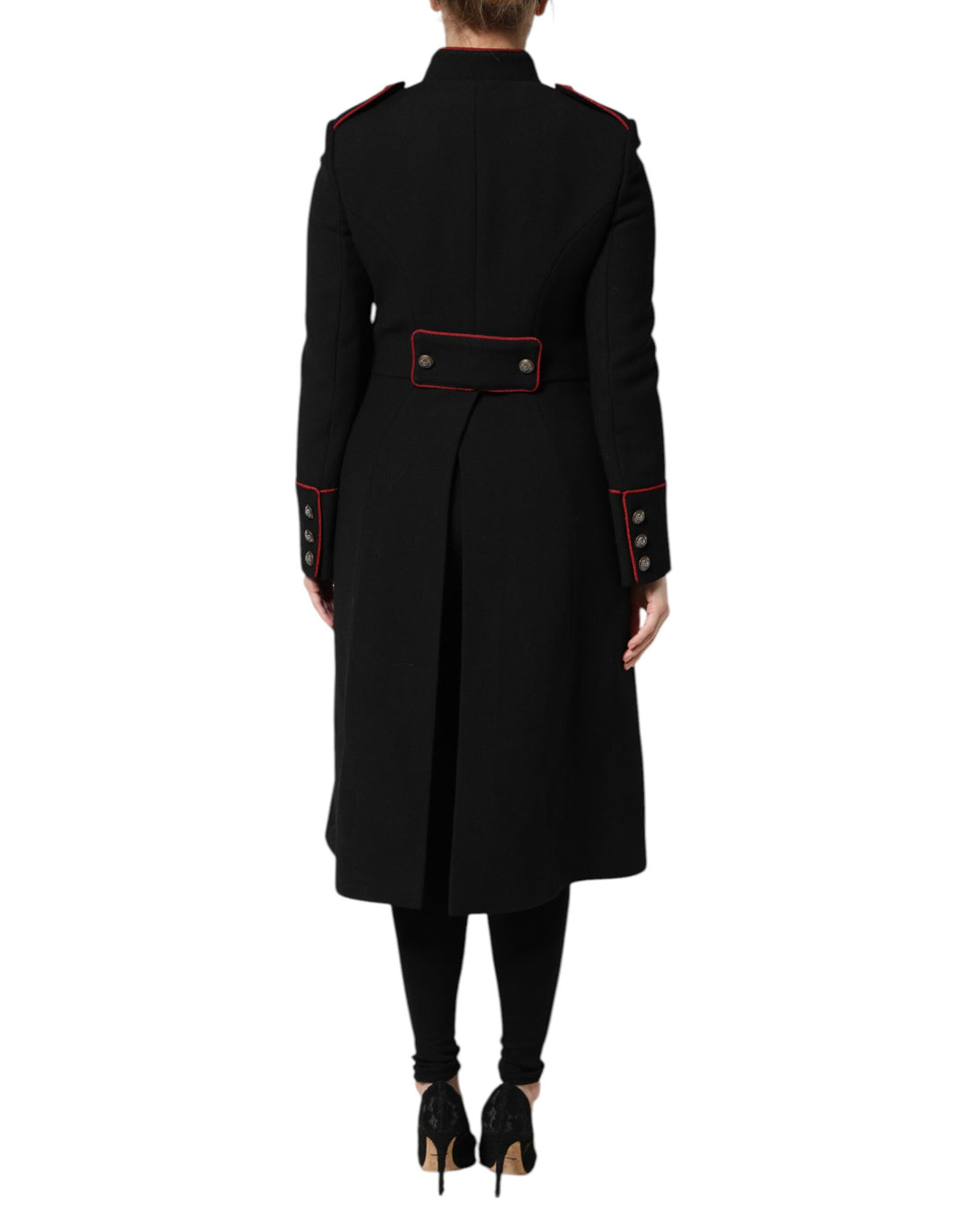 Black Wool Single Breasted Trench Coat Jacket