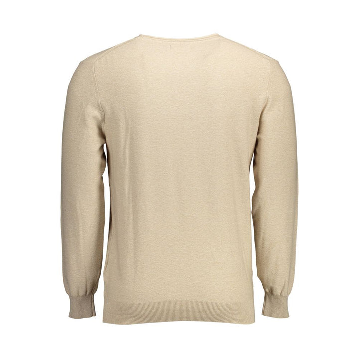 Beige Cotton Men Sweater