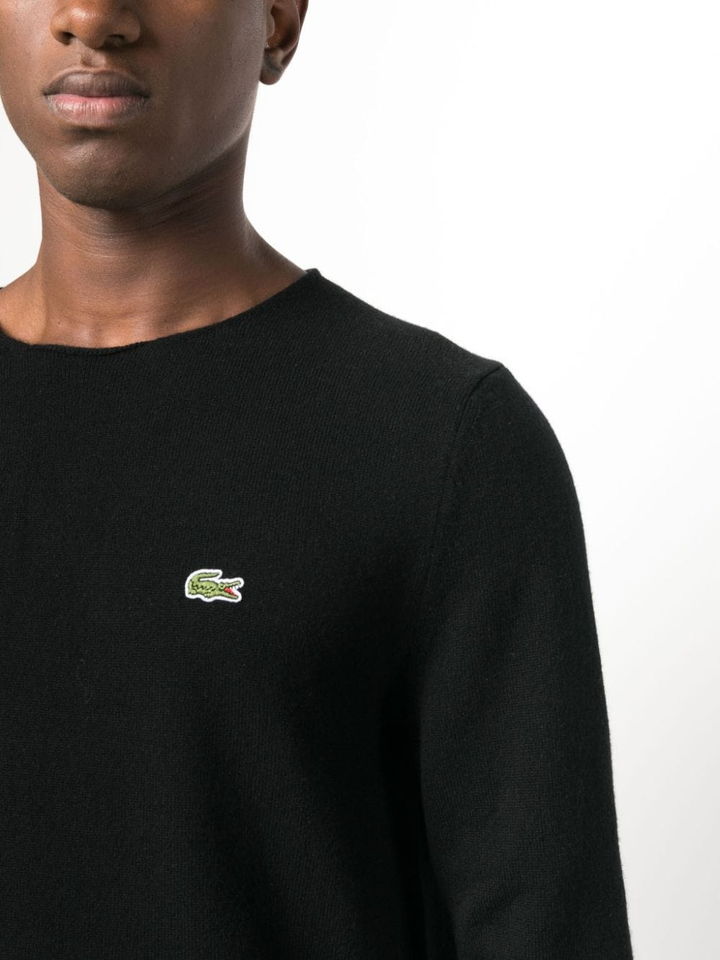 intarsia-knit logo wool jumper-8