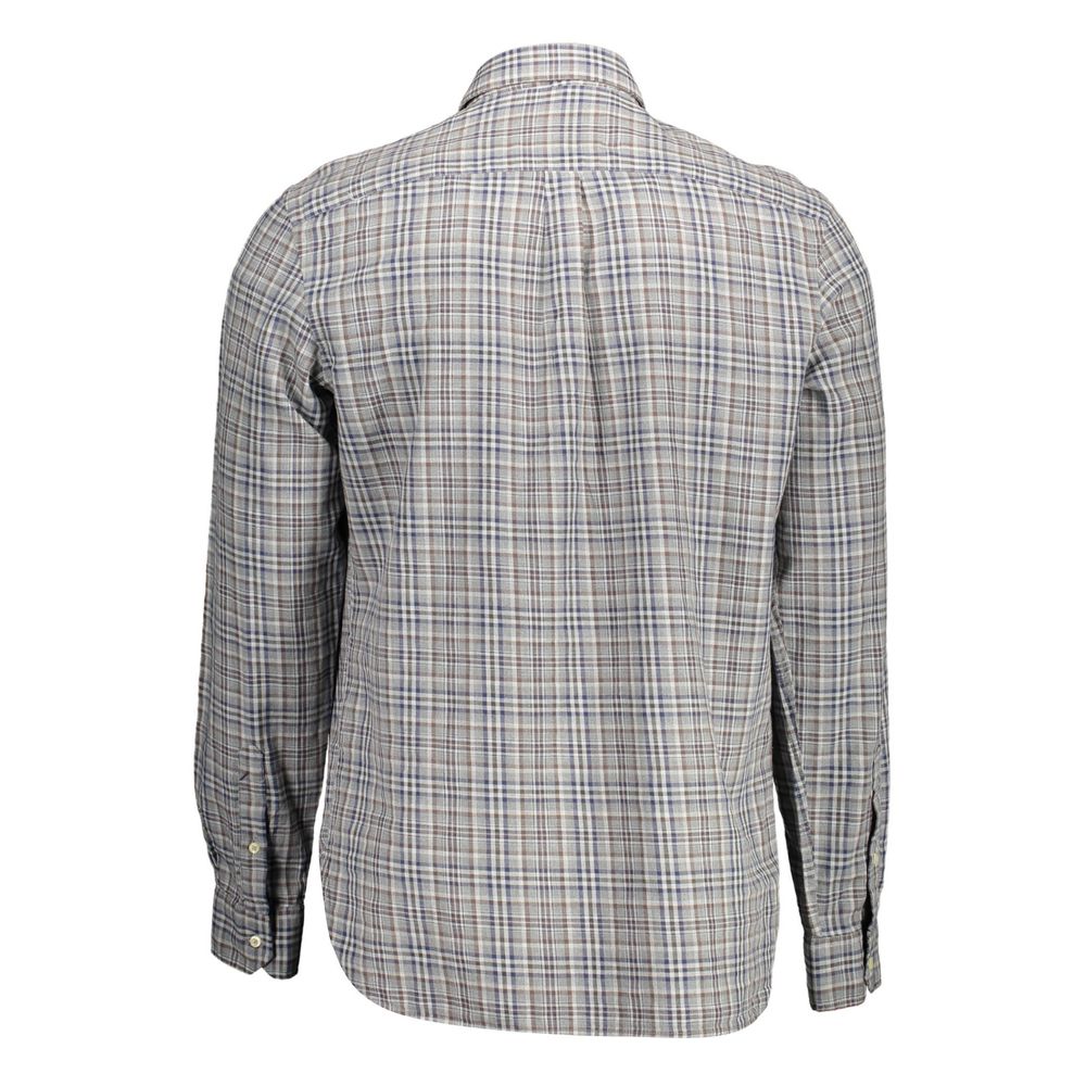 Brown Cotton Men Shirt