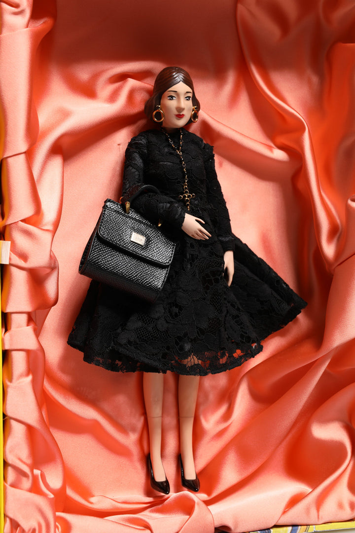 Black Dress Ceramic Porcelain Fashion Leather Sicily Dolls